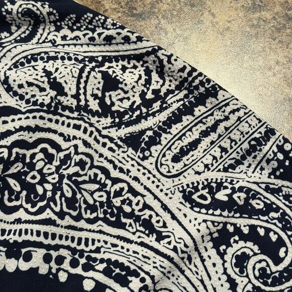 Roz & Ali Dress Wrap Boho Coastal Grandma Retro Eclectic Paisley Blue White 3X - Picture 6 of 7